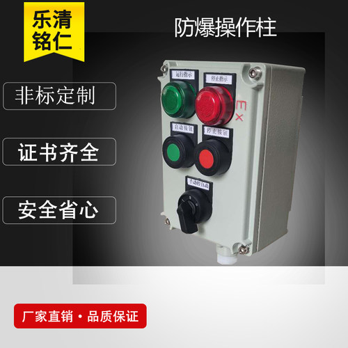 2灯2钮 防爆操作柱 防爆控制箱 防爆按钮盒 防爆电气按钮控制箱