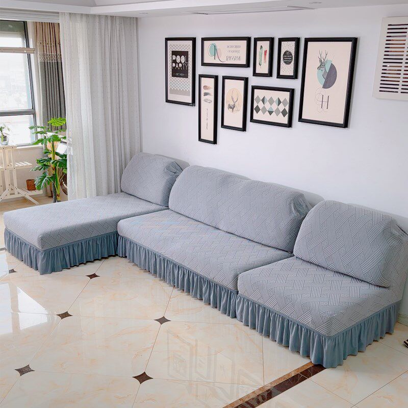 四季通用U型沙发套罩全套无扶手全包一体式加厚贵妃组合2024新款