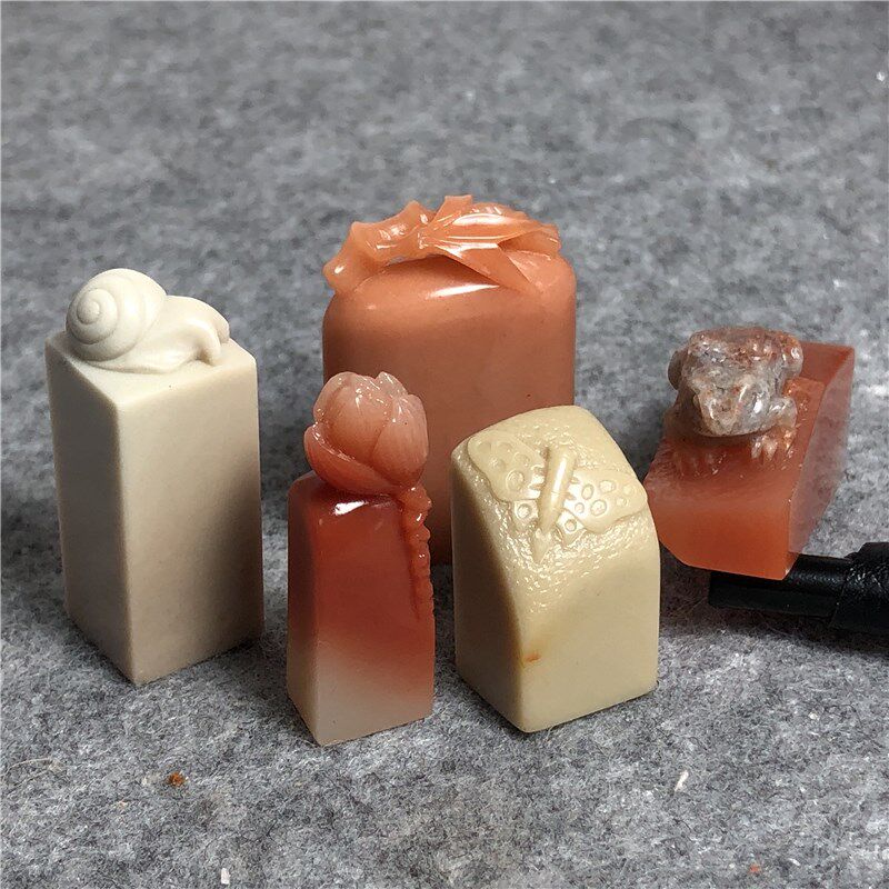 老挝石云南石寿山石印章趣味石料篆刻花鸟草虫姓名藏书闲章文房