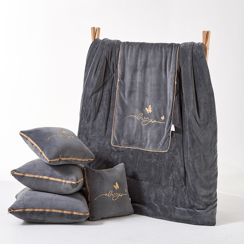 纯色加大抱枕被两用特厚加绒二合一可折叠毛毯办公室卡车沙发睡觉,居家布艺,抱枕被,淘宝优惠券,粉丝福利购,淘宝优惠卷