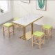 快餐桌椅实木凳小吃店餐饮商用岩板包金边咖啡汉堡圆方桌