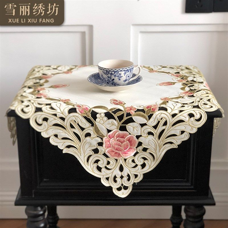 桌布电脑微波炉空调床头柜防尘盖巾田园布艺欧式中式绣花盖布多色,居家布艺,桌布,淘宝优惠券,粉丝福利购,淘宝优惠卷