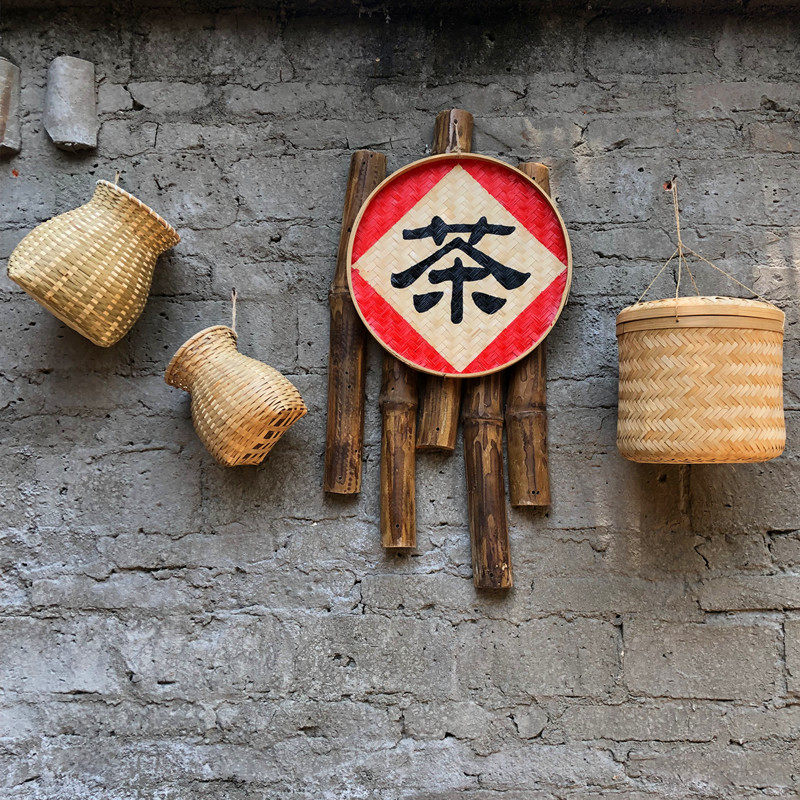 农家乐茶馆茶室内普洱茶实物挂件复古怀旧采茶农具茶篓茶桶装饰品,家居饰品,壁饰,淘宝优惠券,粉丝福利购,淘宝优惠卷