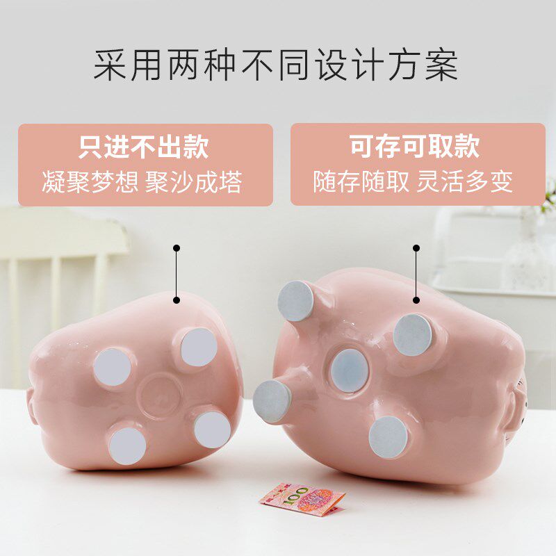 仔钱罂猪年存钱筒陶瓷 生肖猪存钱罐家居礼品摆件。