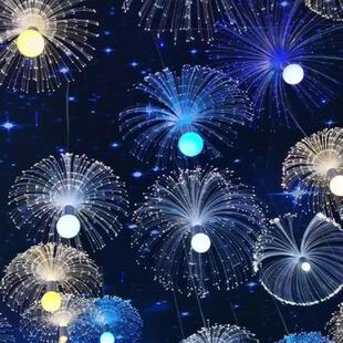 新款防水蒲公英水母吊灯七彩装饰庭院婚礼酒吧水母灯氛围装饰吊灯