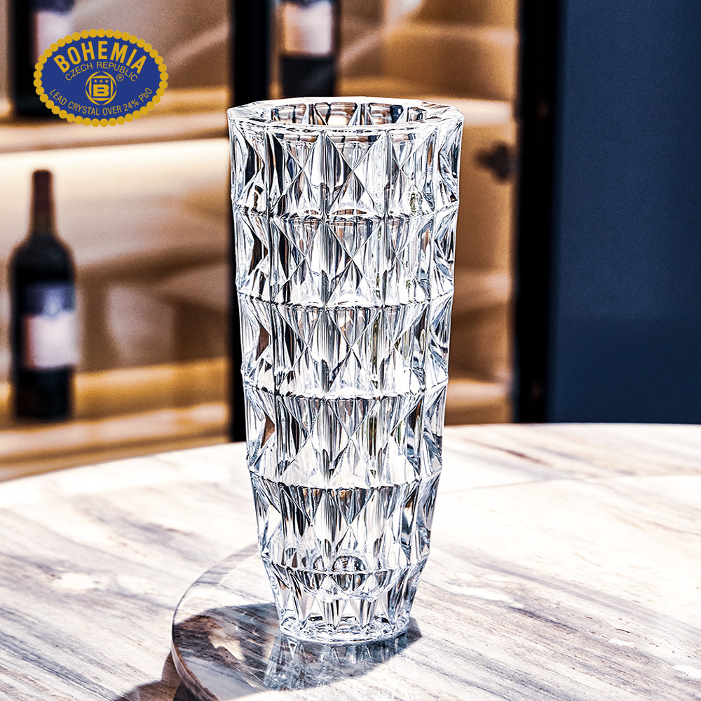 BOHEMIA捷克进口水晶玻璃花瓶透明插花水培花瓶摆件欧式干花花瓶,家居饰品,花瓶,淘宝优惠券,粉丝福利购,淘宝优惠卷