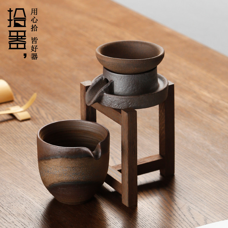 创意茶漏茶滤隔茶叶过滤网漏斗滤茶器石墨功夫茶具配件粗陶泡茶虑