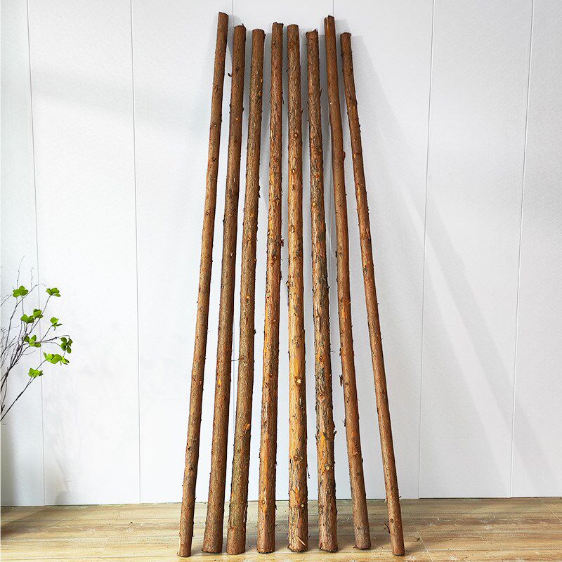 杉木树干原木带皮木桩长杉皮装饰木墩树桩篱笆栅栏木质围栏花架