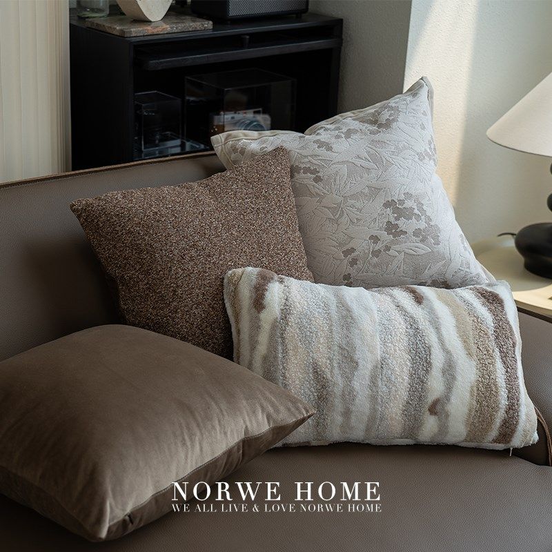 抱枕奶油色床上复古风咖棕色样板间飘窗软装腰枕客厅沙发靠枕靠垫,居家布艺,靠垫/抱枕,淘宝优惠券,粉丝福利购,淘宝优惠卷