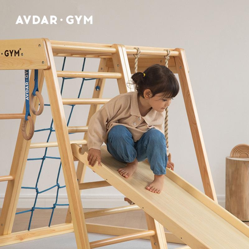 AVDAR 儿童室内经典攀爬架实木滑梯秋千吊环组合幼儿园感统训练图片