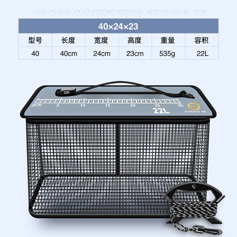 路亚浮水鱼护赶海装渔篓海钓矶钓鱼护挂胶速干便携线编织盛河尼龙