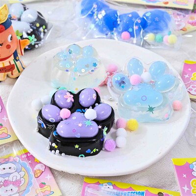 Cat Paw Mochi Taba Squishy Fidget Toy Cute Plush Cat Paw Sil