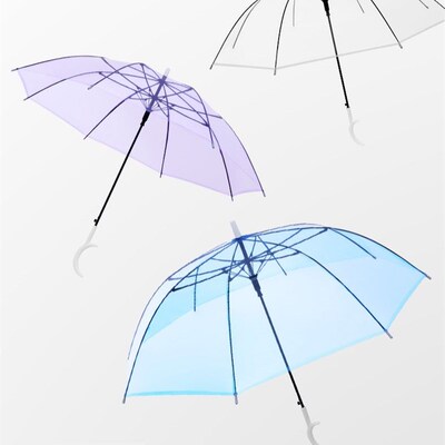 Goddess of ins white transparent umbrella long handle web