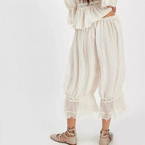 Combhasaki Womens Y2K Loose Fit Bloomers Cropped Pants Draw