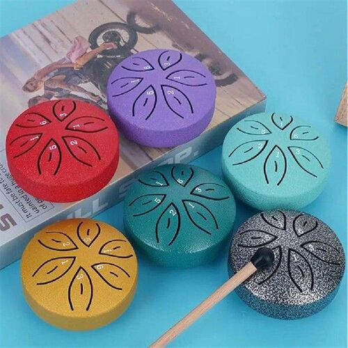 Portable 3 Inches 6 Tones Steel Tongue Drum Hand Drum