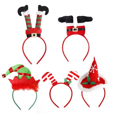 Christmas Headbands Xmas Hat Santa Claus Leg Hairband Xmas G