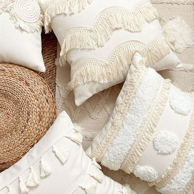 Wool knit tassel pillow pillow sofa cushion pillowcase soft