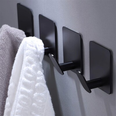 Adhesive Hooks - 4pcs Towel/Coat Hooks Wall Hooks Stick On B