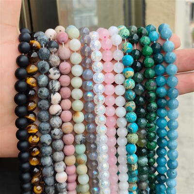 Natural Stone Beads Agates Amazonite Amethysts Tiger Eye Rou