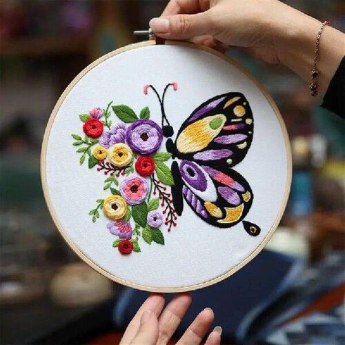Hand Embroidery Kit Set Of 3 Embroidery Hoops With DIY
