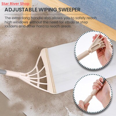 Multifunctional Hand Push Sweeper Magic Broom Floor Wiper Sq