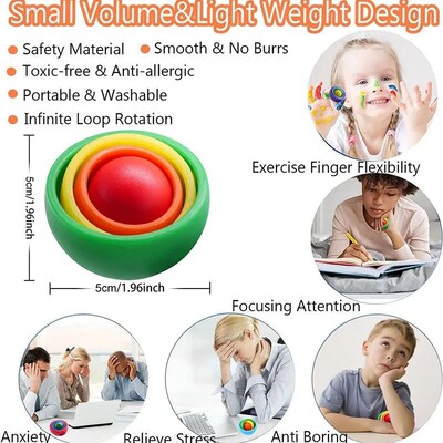 3D Rotation Ball Fidget Gyro Sensory Toys for Kids Teens Adu