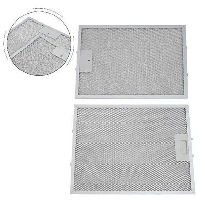 2PCS Silver Cooker Hood Filters Metal Mesh Extractor Vent