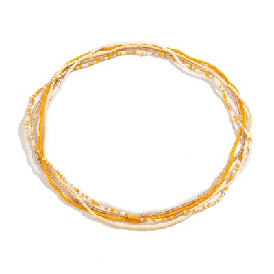 5Pcs/Set Bohemian Coloful Rice Bead Waist Chain for Women Se