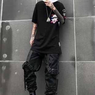 Men Cargo Pants Mens Casual Hip Hop Harem Pant Hit Color P