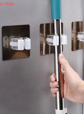 Adhesive Multi-Purpose Hooks Wall Mounted Mop Organizer Hold