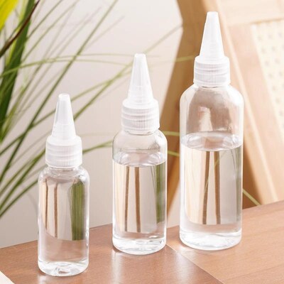 Clear pointed squeeze bottle, plastic dropper bottle, small