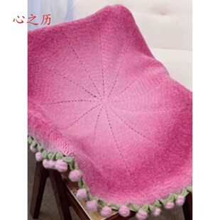 轻岚渐变玫瑰花束毯子diy材料包毛线手工编织毯子送朋友闺蜜礼物