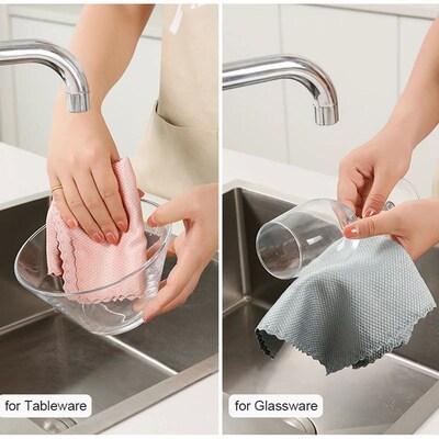 10pcs Microfiber Glass Cleaning Cloth Rag Lint-Free For Wind