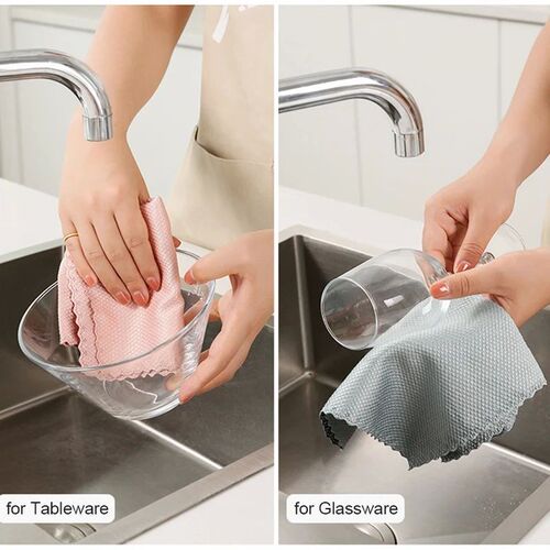 10pcs Microfiber Glass Cleaning Cloth Rag Lint-Free For Wind