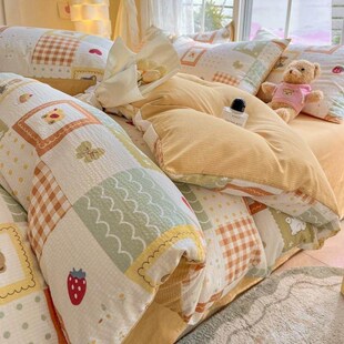 Cotton 4-piece bubble cloud cotton bedding sheet