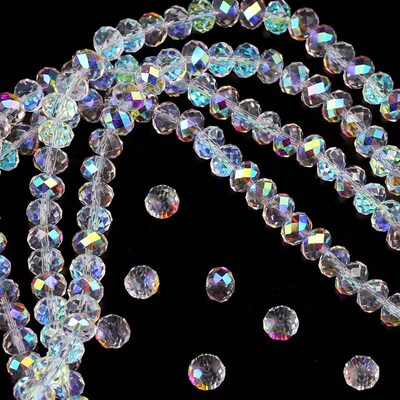 Austrian Crystal White AB Glass Beads 3/4/6/8Mm Transparent