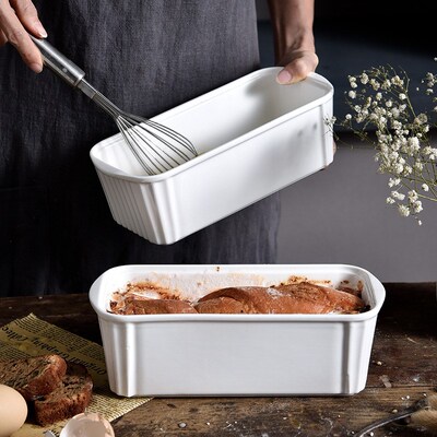 White ceramic baking cup European bread baking bowl