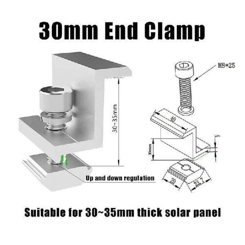 4 Pieces Solar Module Holder End Clamp Kit Solar End Clamp