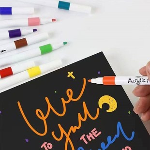 12 Pcs Acrylic marker art color graffiti hand ledger marker