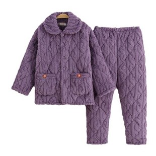 2024新款湖南省服冬季加厚女三层夹棉保暖加绒睡衣家居服中老年人