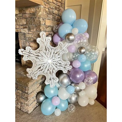 30pcs Frozen Princess Balloon set, Purple blue Snow latex ba