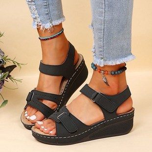 Women Sandals Soft Stitching Ladies Comfortable Flat Open To
