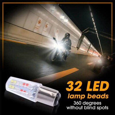 Motorcycle Led Lights 1157 2835 32smd Bulbs Strobe Flashing