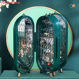 Foldable Jewelry Storage Box Household Earrings Necklace Dis