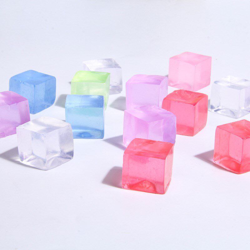 Sea Salt Ice Cube Pinch Toy TPR Soft Gel Cute Summer Stress