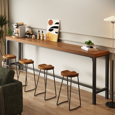Wooden bar table household long dining table coffee desk