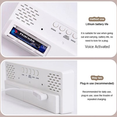 Smart LED Clock Bedside Digital Alarm Clocks Desktop Table E