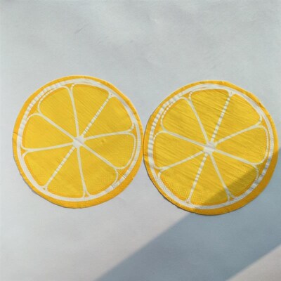 Lemon Strawberry Ice Cream Paper Napkins 柠檬草莓异形餐巾纸