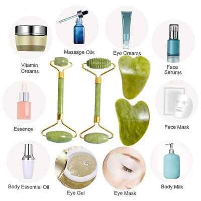 Face Massager Roller Gua sha Jade Store Scraper Roller massa