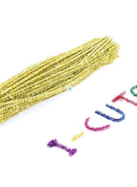 100pcs Glitter Chenille Stems Pipe Cleaners Plush Tinsel Ste